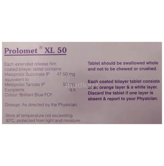 prolomet xl 50mg tablet 15's